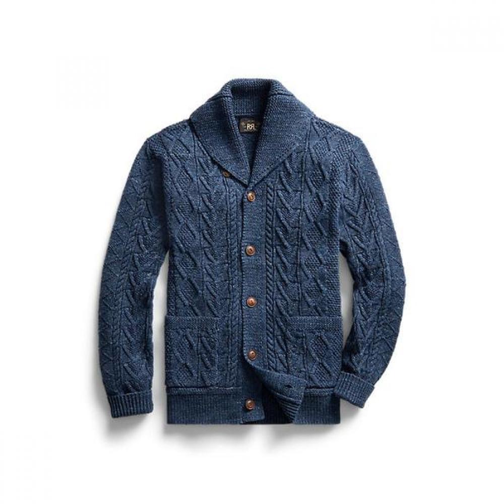 

Rrl Aran Knitted Cotton Cardigan Mnrrswe16820087410 M