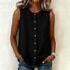New Style Sleeveless Button-down Shirt with Single Side Button Fastening and Loose Back Vest for Women