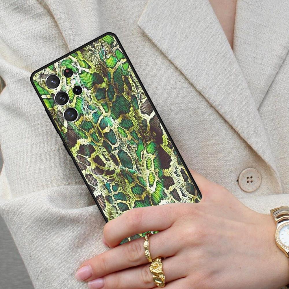 Snakeskin Pattern Cell Phone Case for Samsung Galaxy S26 Ultra S25 S24 S23 S22 S21 S20 Note10 Cover