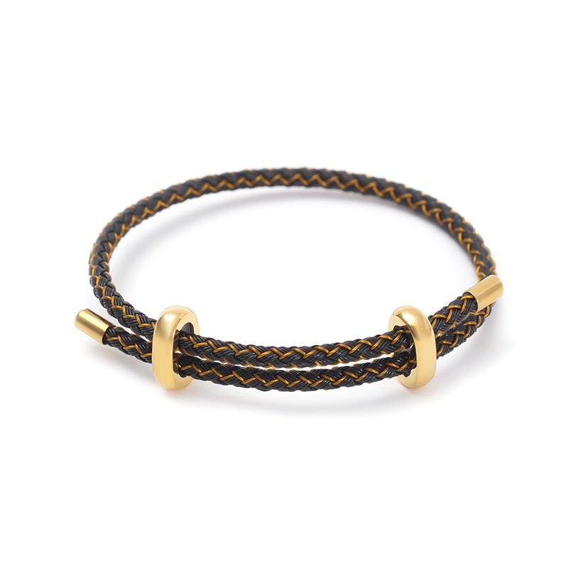 5 ks Módní dvojitý pletený náramek pro muže a ženy, nerezová ocel, nastavitelný, pár, milánský provázkový náramek, DIY šperkový doplněk