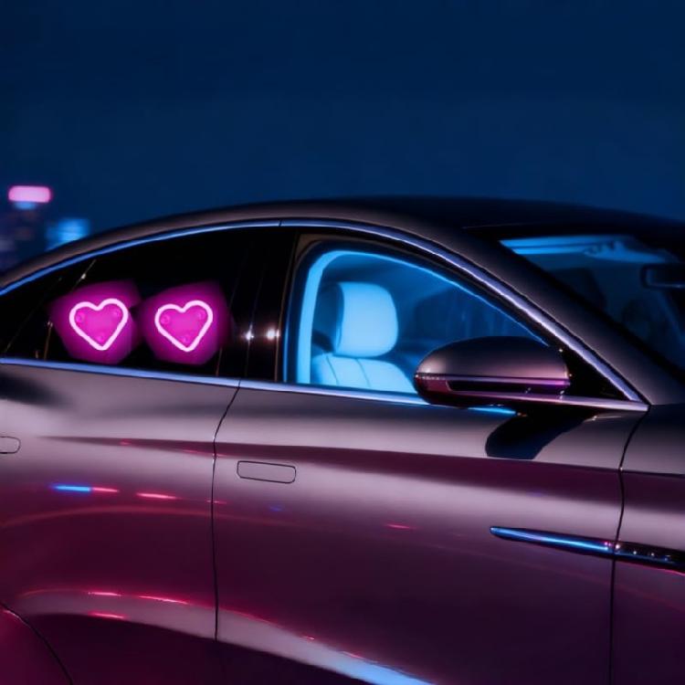 2Pcs Long Lasting Versatile Solar LED Heart Lights Suitable for Car Waterproof 5 Modes Decorative Night Light Atmosphere