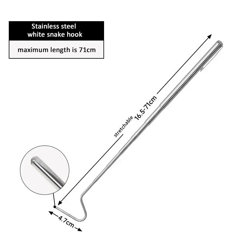 

Регулируемый крючок для ловли змей из нержавеющей стали 17-67 см с выдвижной длинной ручкой, профессиональный инструмент для ловли рептилий-амфибий, аксессуары белый