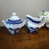 Royal Doulton Booths Real Old Willow Creamer Sugar Bowl Set UK Used