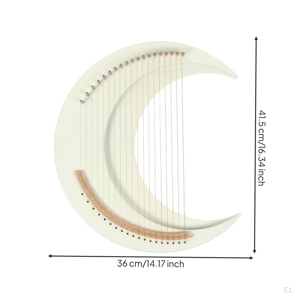 19-String Lyre Acoustic Curved Resonant for Beginners, Instrumentalists,