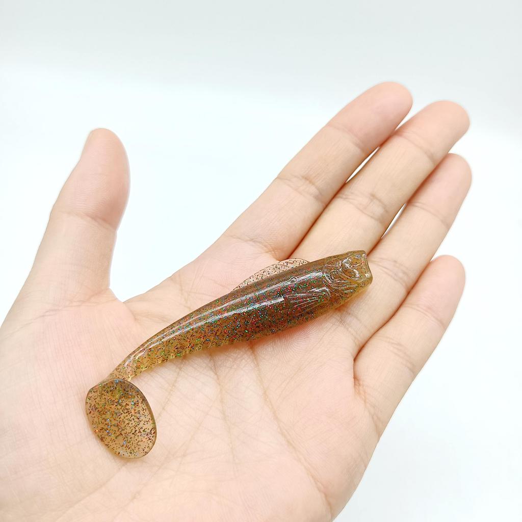 DUODUOYU 6PCS New TPE T-Tail Soft Fishing Lure 4.2g/76mm Jigging Wobblers Tackle Bass Pike Artificial Silicone Swimbait Tackle