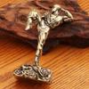 Retro Brass Shaolin Kung Fu Monk Figurine - Copper Desktop Decorative Toy Gift