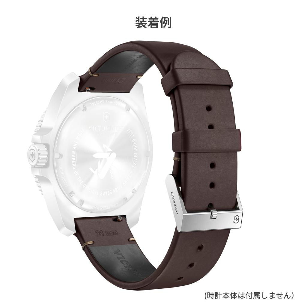 Victorinox 21mm Leather Watch D1 Pin Replacement Brown Strap, Tool-Free, Buckle, Strap, Lightweight, Breathable, [V.60037]