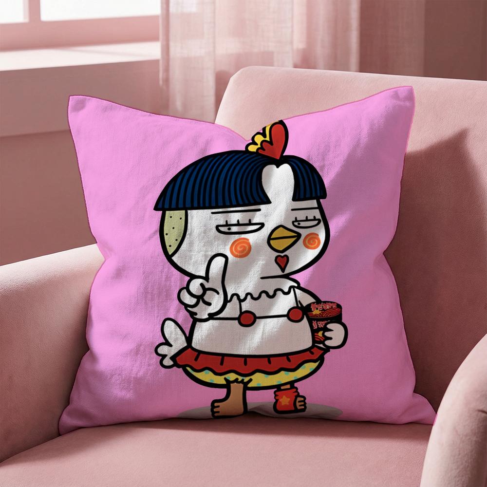 Samyang Buldak Ramen Cushion Cover Multi-Scene Pillow Cover for Home & Car - Reversible, Soft & Durable for Daily Use