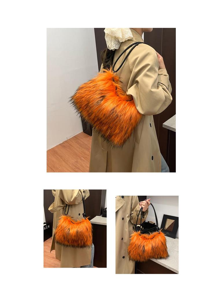 Chic Furry Crossbody Bag: Plush Autumn/Winter Handbag