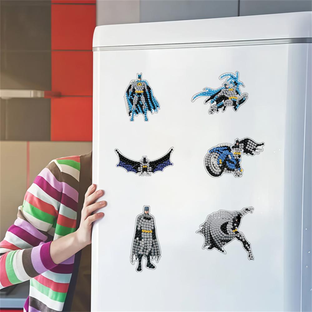 6pcs/Set Urban Hero Series Diamond Painting Magnets for Refrigerator Diamond Art Fridge Magnets for Adults Diamond Art Refrigerator Magnets Kits