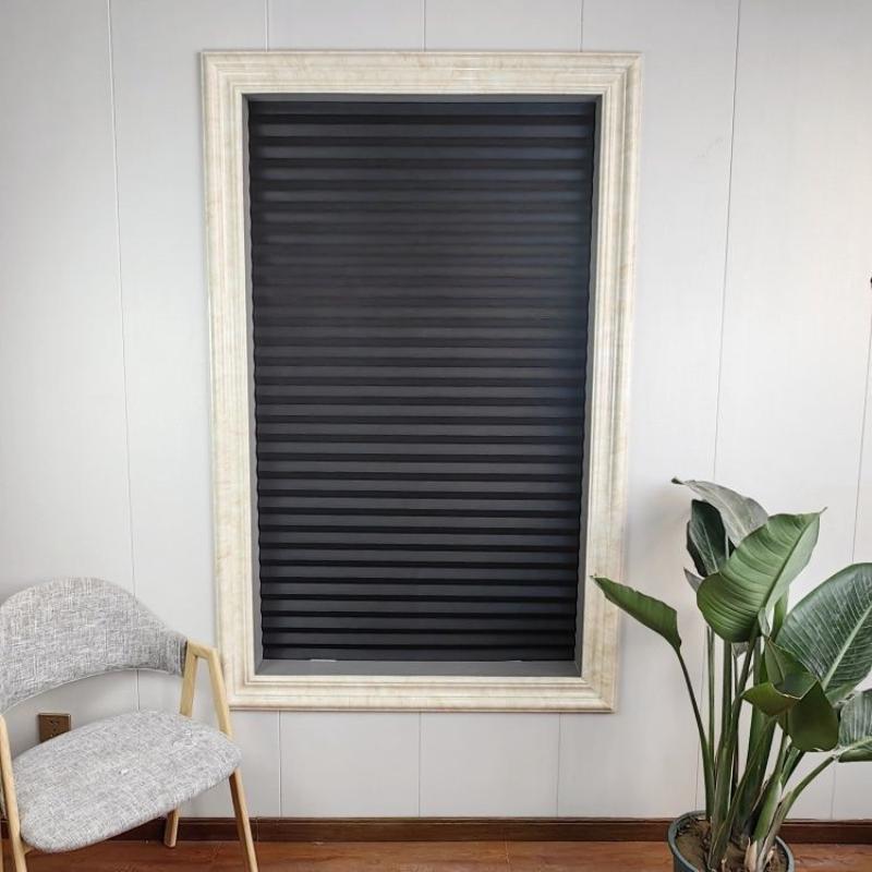 Simple Pleated Window Shades Self-Adhesive Non-Woven Semi-Shading Blinds Curtains Living Room Bedroom Bathroom Home Decorations