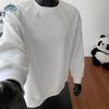 Dingfengbaoluo American Style Crewneck Sweatshirt Men Autumn Patchwork Deconstructed Solid Color Loose Casual Long Sleeve
