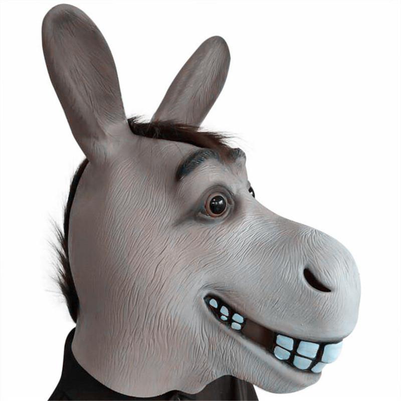 Funny Donkey Mask For Role Play With Latex Material For Party Costumes