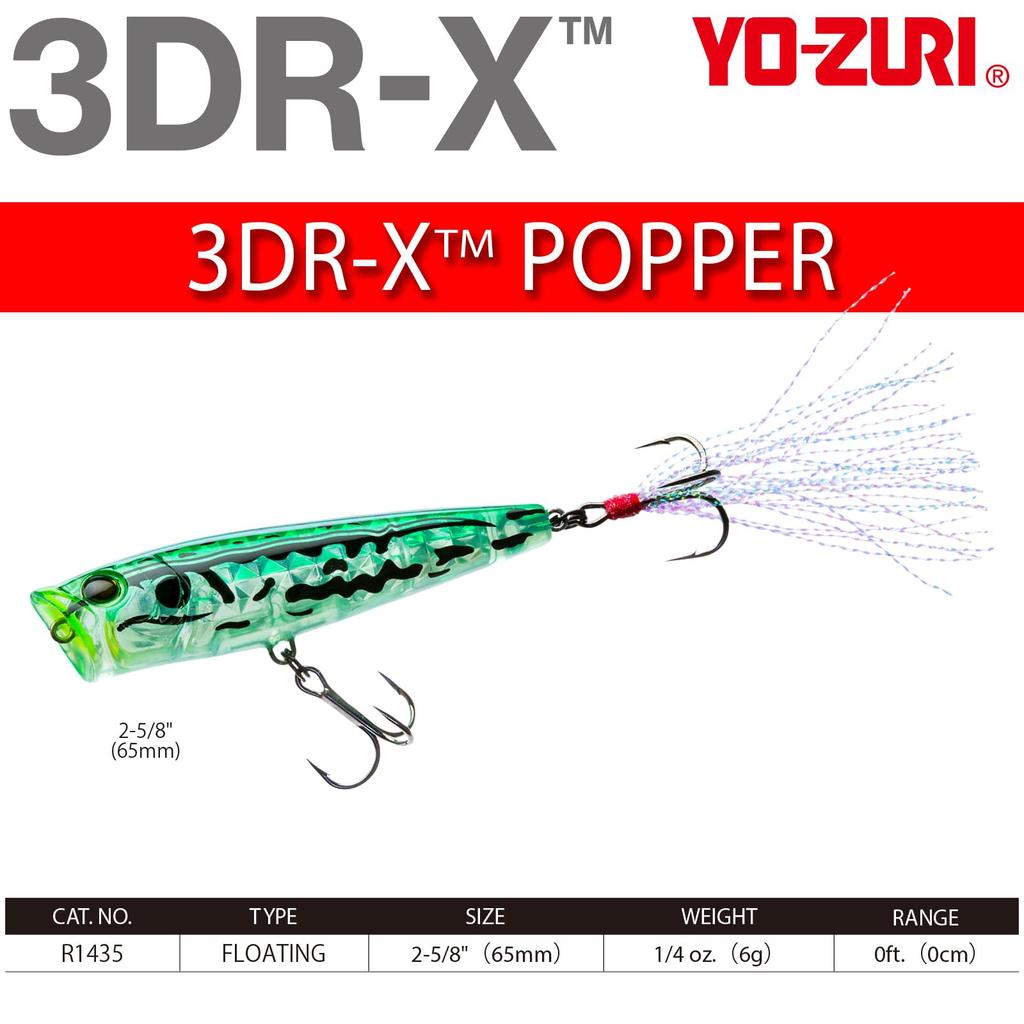 YO-ZURI Bass Lure 3DR-X Popper Floating 65mm Color: Sunset Shad