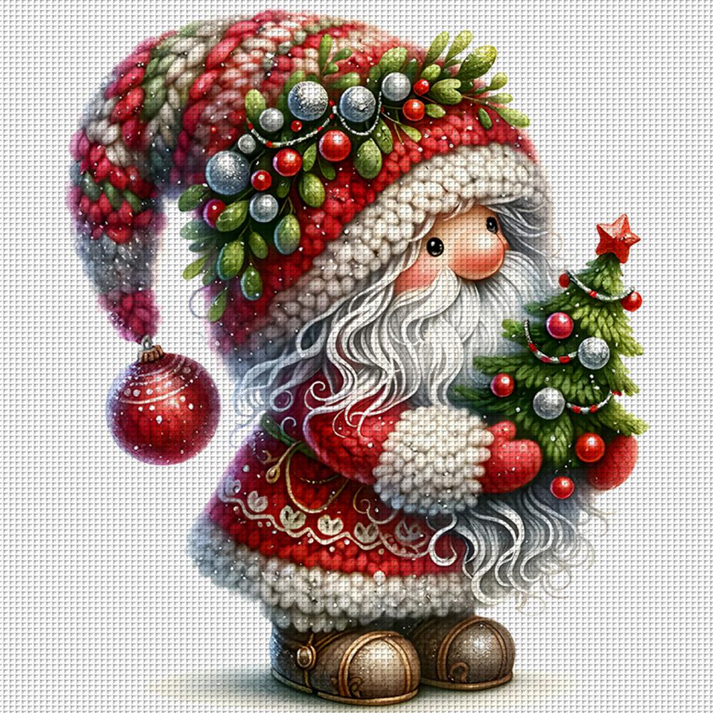 Full Embroidery Eco-cotton Thread 11CT Printed Xmas Gnome Cross Stitch Kit Art
