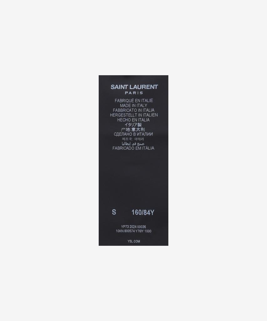 SAINT LAURENT Wool Crew Neck Short Sleeve Knit - Black / 800574Y76Iy1000