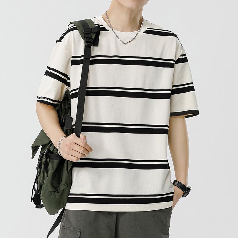Kunhai Pengyun Men's Casual Sailor Striped Short Sleeve T-shirt