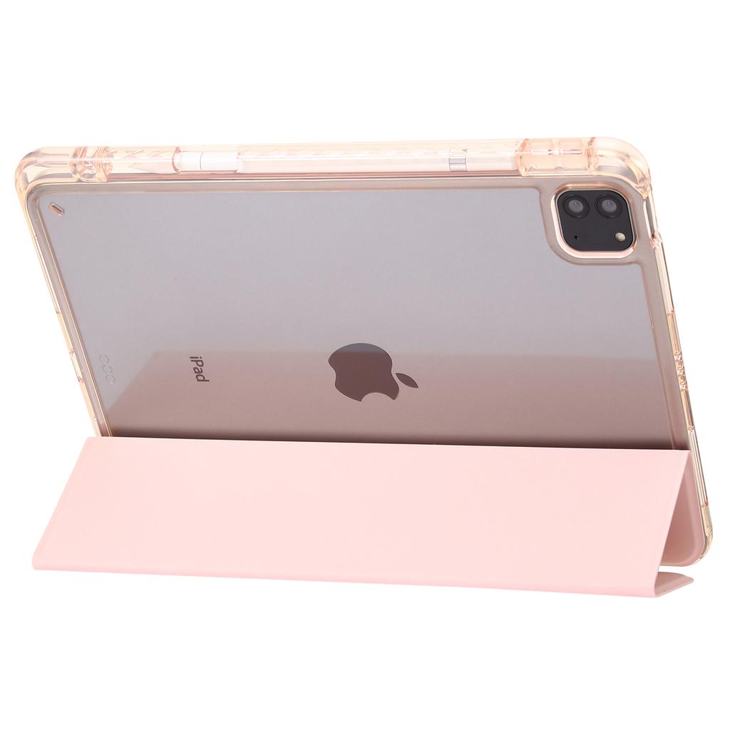 For iPad Pro 13 (2024) Tablet Case TPU+Acrylic+PU Drop Protection Cover with Tri-Fold Stand