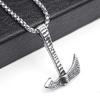 2023 Trendy Titanium Steel Dragon Pendant Necklace - European & American Style Men's Punk Retro Flame Design