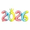 Crown 2026 Number Foil Balloons New Year Navidad 2026 Eve Party Decoration Party Supplies 16in Christmas Decorations Photo Prop