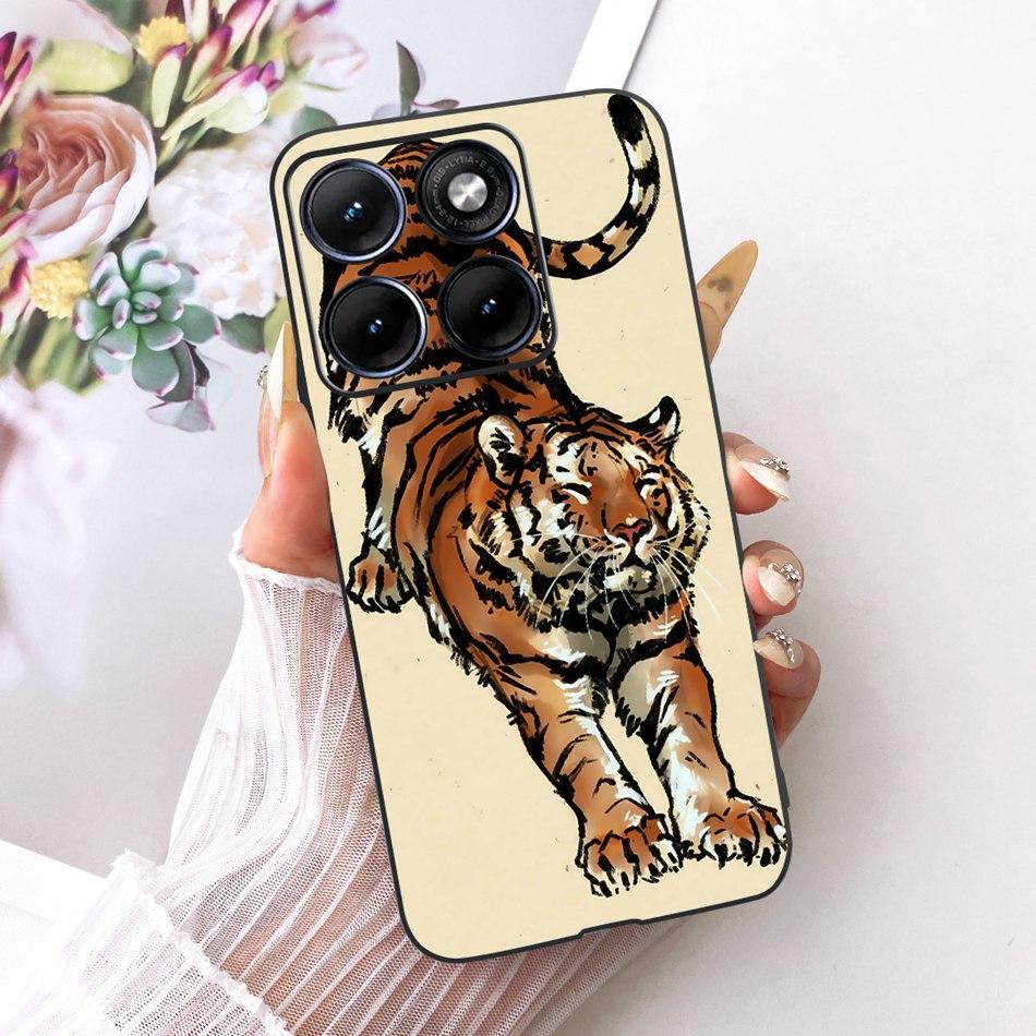 For Motorola Edge 70 Fusion Cool Dragon Tiger Pattern Phone Case For Motorola Edge70 Fusion 5G XT2605 Black Silicone Soft Bumper