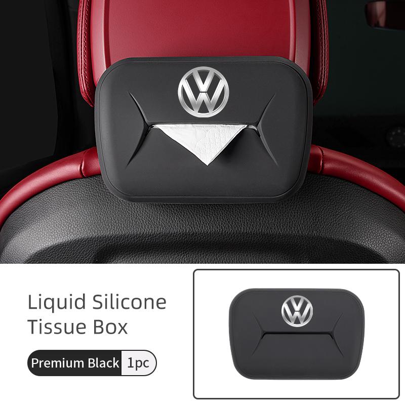 O2For Volkswagen VW Car Paper Storage Bag Silicone Handkerchief Box Tissue Case Passat Golf 4 5 6 Tiguan Polo Scirocco Jetta CC