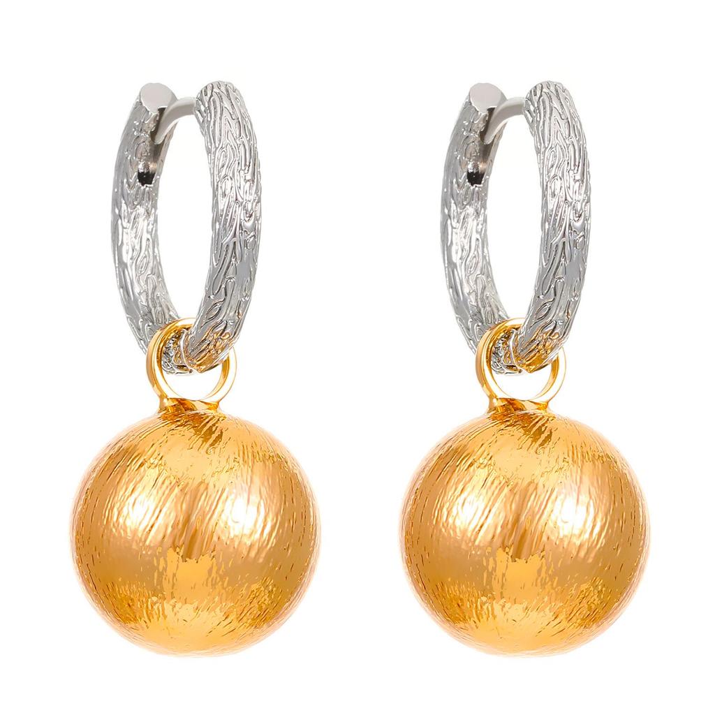 French Matte Round Ball Earrings - Women's Unique, Exaggerated, Stylish Fashion Jewelry