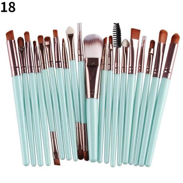 

20 шт./компл. набор кистей для макияжа, косметические тени для век, основа для румян, подводка для глаз, кисть для растушевки губ, инструменты для макияжа
