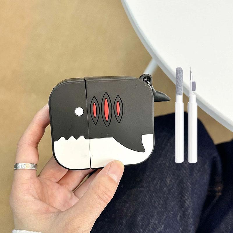 

Creative Shark Headphone Case for Apple AirPods 1/2 3 4 Pro/Pro2 Silicone Soft Case Free Headphone Cleaning Pen a For Airpods Pro2