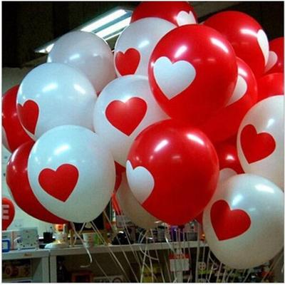 10 SZTUK/PARTIA Piękne Okrągłe Balony Serca Walentynki Czerwone Balony Białe Serce Balony Lateksowe Weddin