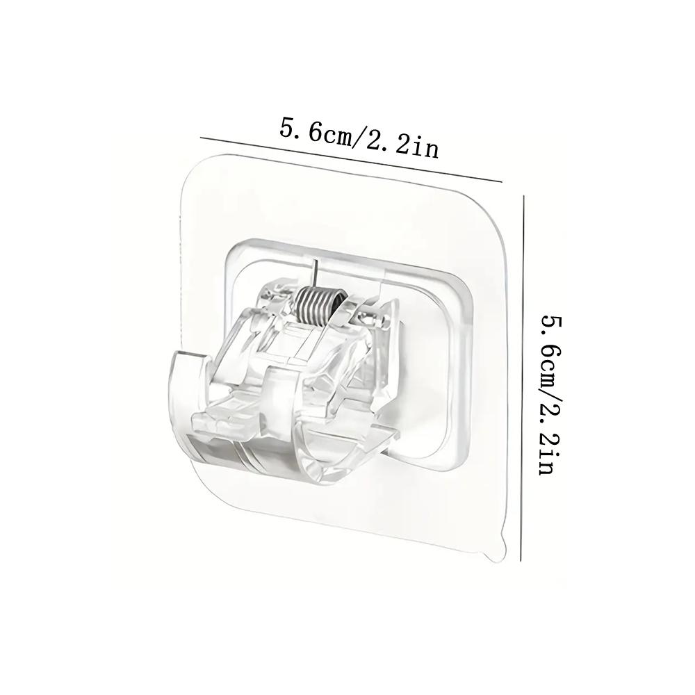 2 Stück Bohrfreie Gardinenstangenhalterungen Verstellbare Gardinenstangen-Clipklemme Haken Gardinenhalter Wandhalterung Wandaufhängungsclip