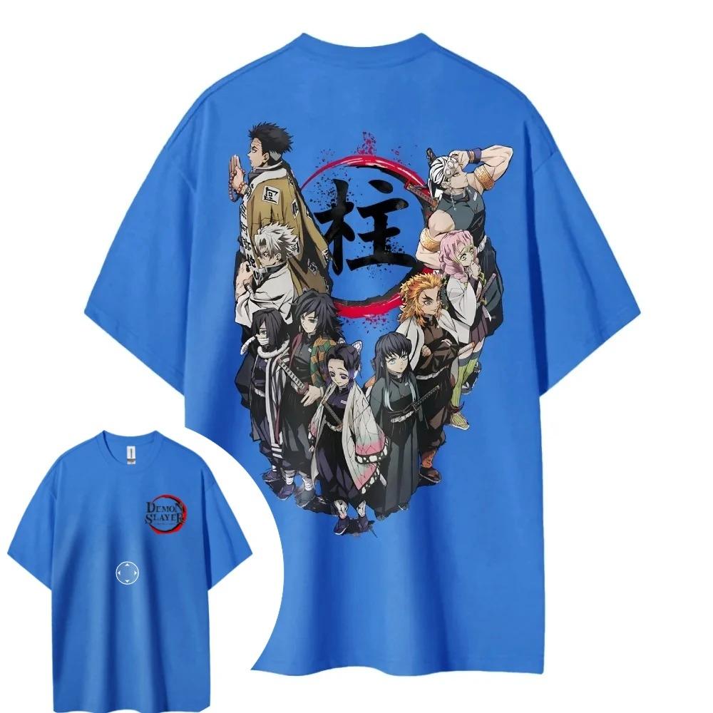 2026 Demon Slayer Hot-blooded Animation Short-sleeved Men's and Women's Same Comfortable Short-sleeved Couple's Clothing Casual Top