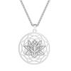 Kinitial Lotus Flower Pendant, Lotus Necklace Dainty Necklace For Women, Lotus Flower Jewelry, Lotus Jewelry,necklace