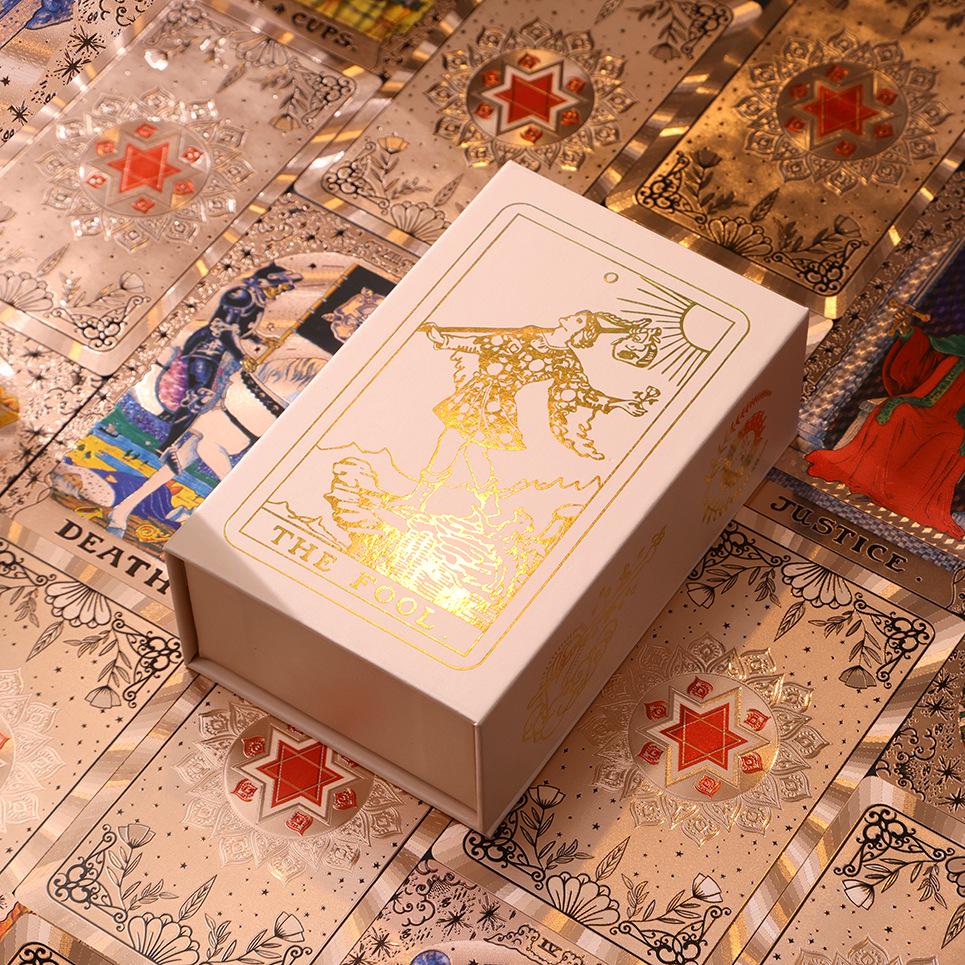 Genuine Weite Gold Foil PET Tarot Deck - Full Set Printed Tarot Board Game Cards
