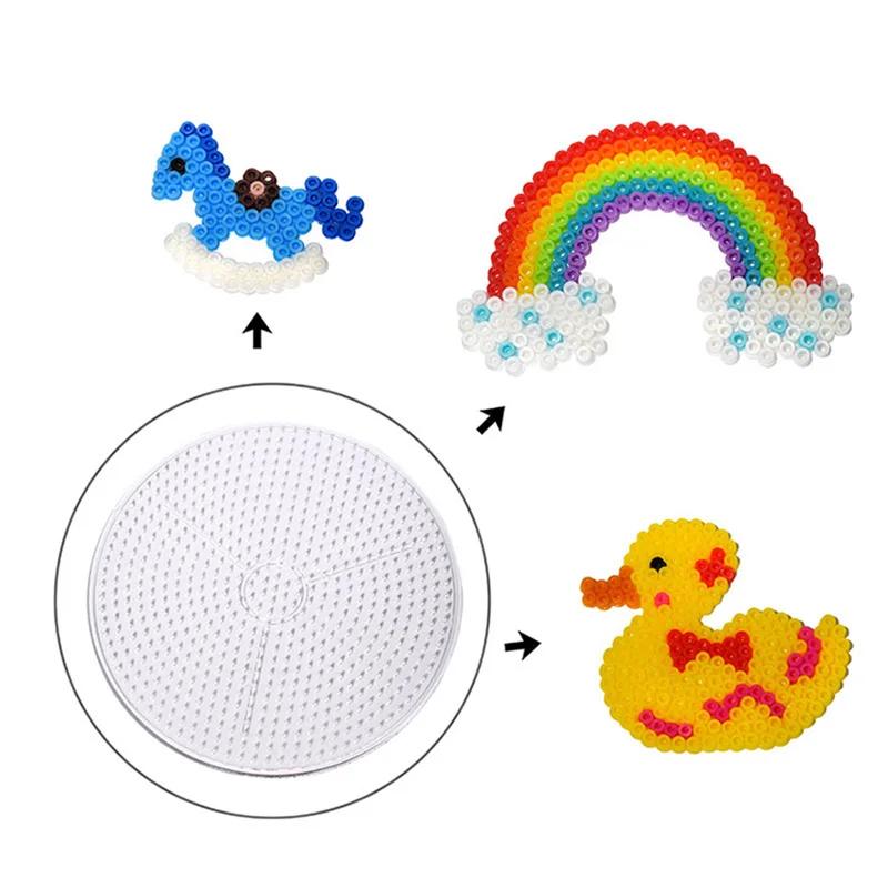 Fuse Beads Boards 5mm Large Clear Plastic Pegboards for Kids Craft Beads Pixel Puzzle Pegboards Creative Handmade Craft Toy Gift