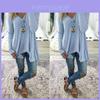 Elegante Plus Size Dames Blouse met Lange Mouwen, Losse Tuniek T-shirt met Wijde V-hals en Tasje