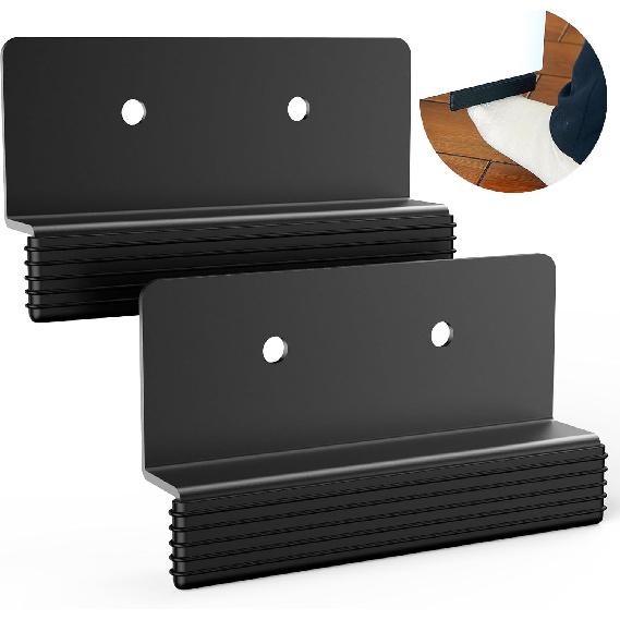 2 Pcs Cabinet Foot Pull for Trash Drawer, Hands Free Toe Kick Opener for Under Sink Pull Out Trash Can, Drill Adhesive or Screw Mount, Touchless