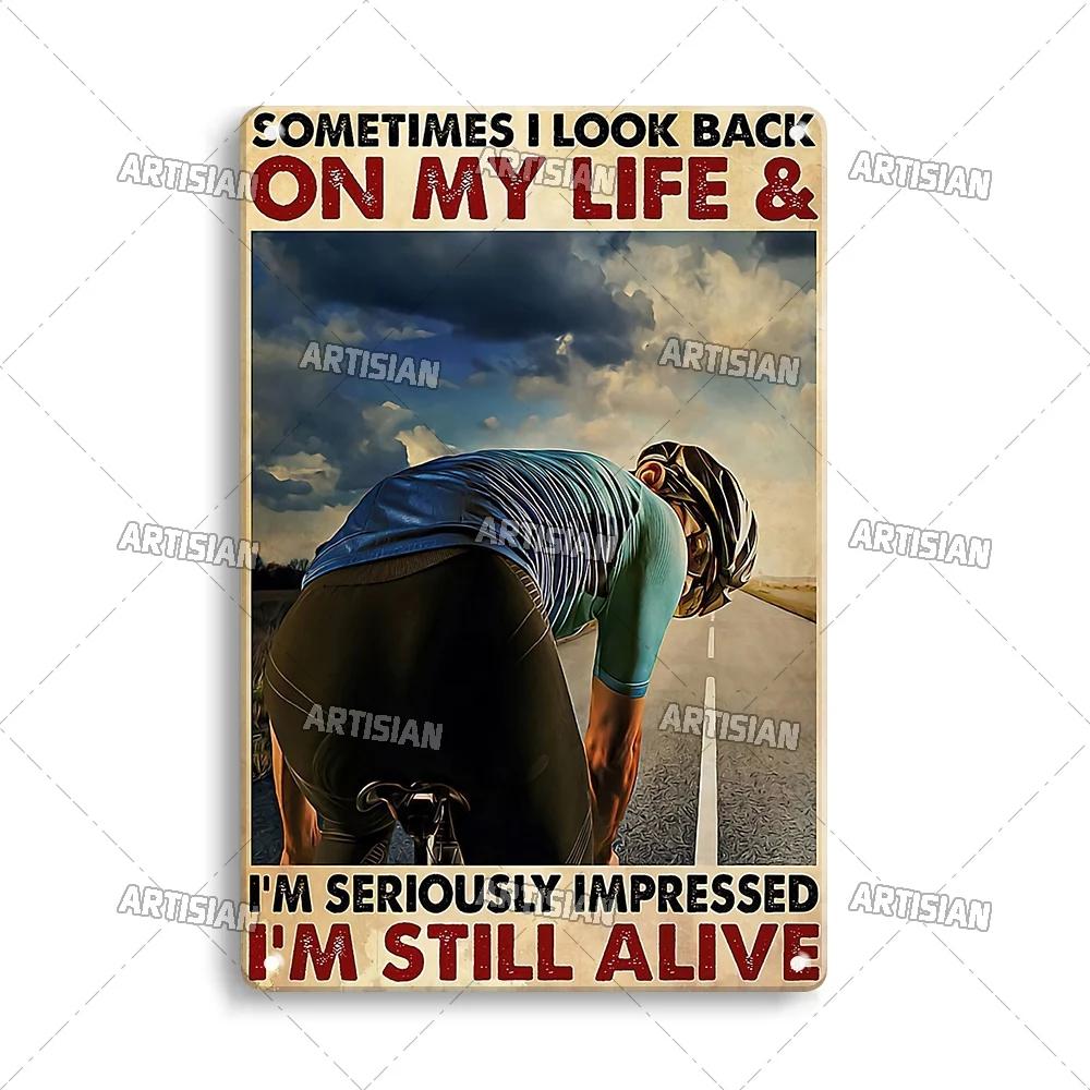 Artisian Cycling Metal Sign Bicycle Tin Plate Bike Decorative Plaque Sport Wall Decor Garage Bar Pub Club Hotel Cafe Kitchen