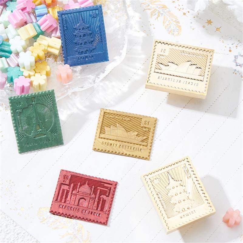 Building Theme Wax Stamp Head, Building Textured Wax Seal Stamp Head Replacement for Invitations Letter Envelope