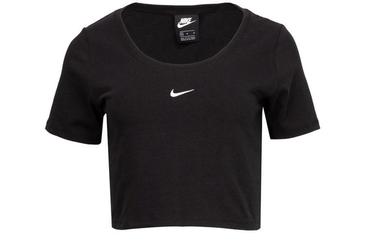 Nike Sportswear Essentials Crop Tops Women s Black Crew Neck Moderate CU5174-010 L