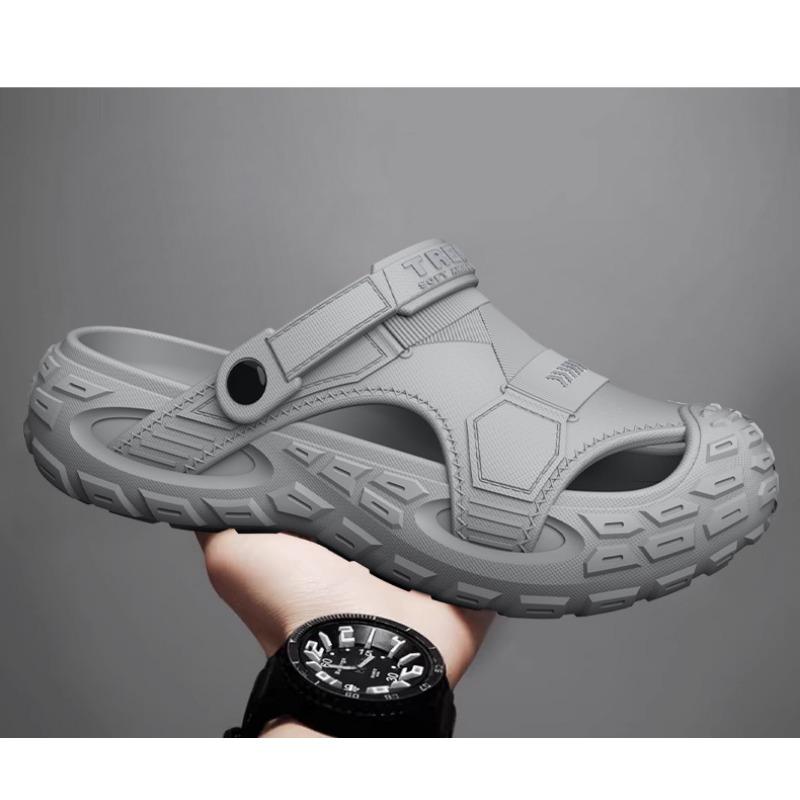 Men's Thick-Sole Clog Sandals with Adjustable Strap Cushioning Outdoor Slippers