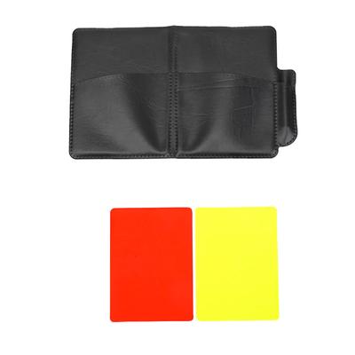 1Pc Football Red And Yellow Card Set Referee Tool With Leather Wallet And Pencil Recording Paper Warning And Cards