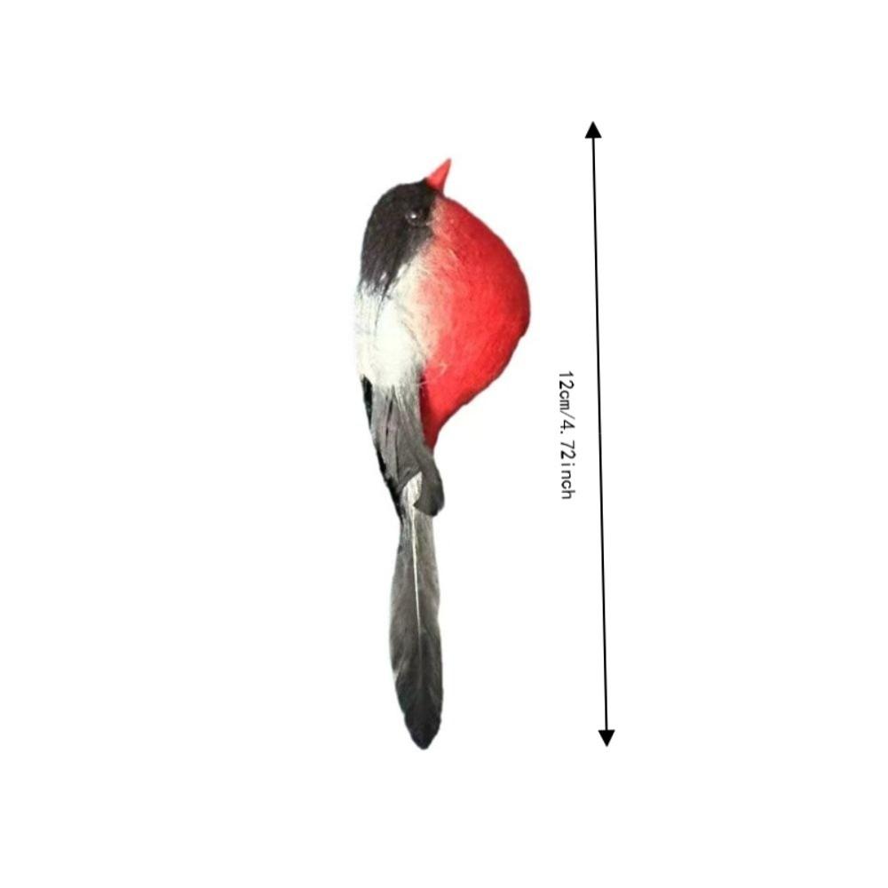 12*3.5cm Simulation Bird Bird Handmade The Little Titmouse Red and Black Cute Christmas Tree Decoration Christmas Decorations