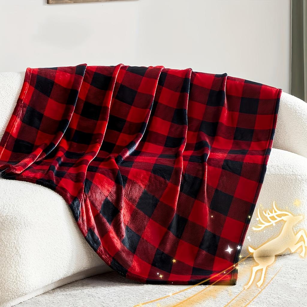 1 Christmas And Halloween Themed Thick Flannel Plaid Blanket Multi-Functional Soft And Comfortable Perfect For Holiday Gifts