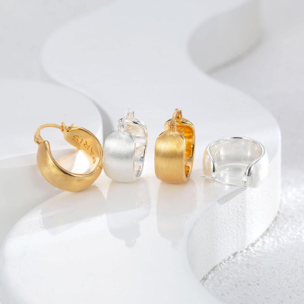 Jinruixi Vintage Brushed Ear Cuffs: Cold Style Earrings in Unique, Minimalist Design