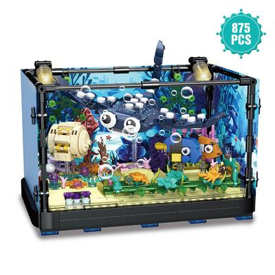 Stavebnice do akvária se světly Žralok Mořský život Eco Tank Stavebnice pro děti od 6 let Dárek pro milovníky oceánu