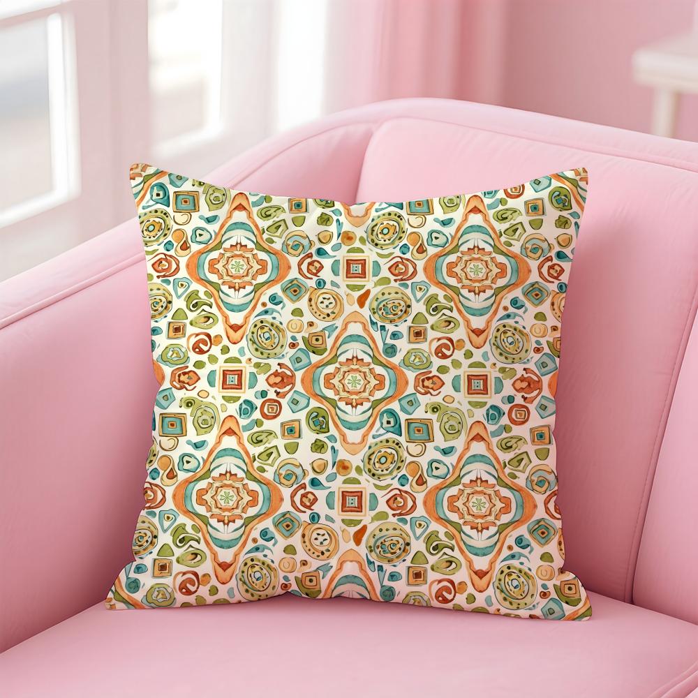 Free and unrestrained Bohemian style Cushion Cover Pillow Case Soft Skin Friendly Fabric Concealed Zipper