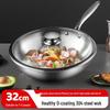 Meichu Silbermond Serie 32cm 3-lagiger Edelstahl-Wok mit Deckel