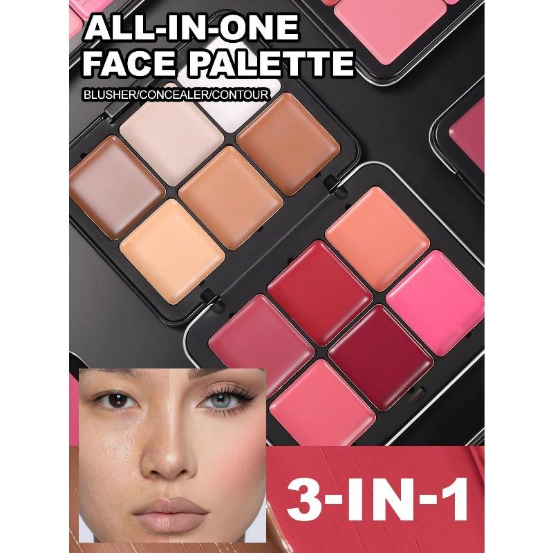 12-Color Metal Blush Palette, Multi-Functional Long-Lasting Natural Makeup Effect, High Pigmentation Concealer Contour Palette For Daily Makeup