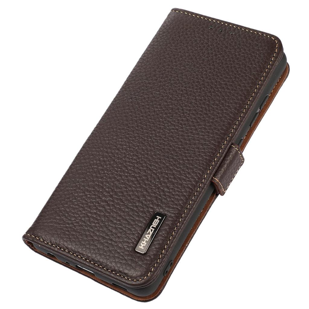 KHAZNEH For Sony Xperia 10 VI Case Genuine Cow Leather Phone Cover RFID Blocking Wallet